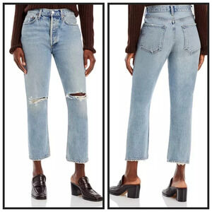 AGOLDE Riley High Rise Straight Leg Jeans in Escalate Size 23